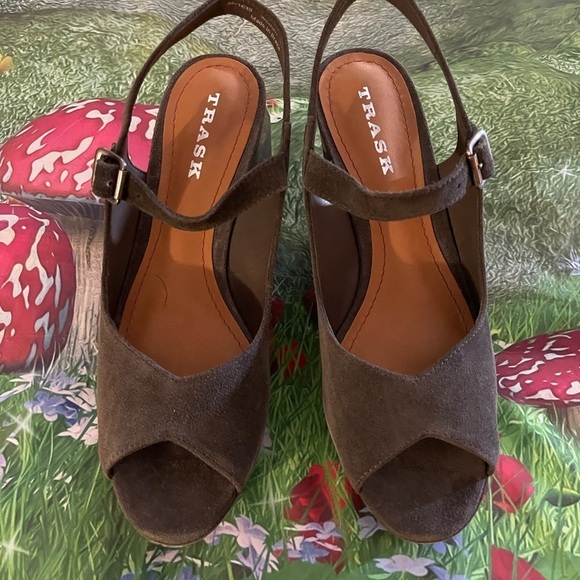 TRASK Tessa Platform Wedge Sandal, Grey, Size 9.5, NIB - Picture 9 of 15